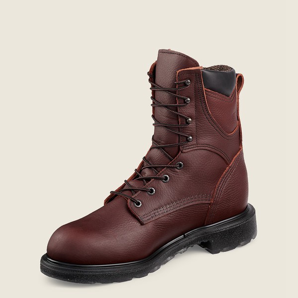 Red Wing Work Boots Burgundy - Red Wing Mens Supersole® 2.0 - 8-inch Waterproof Soft Toe - TWVMU-598